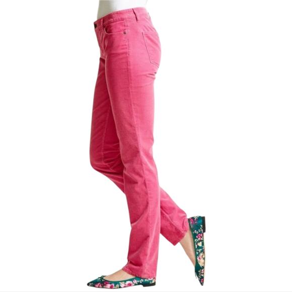 Talbots Pink Corduroy Straight Leg Women's Pink Jeans Pants Size 10P Petite - Picture 1 of 11